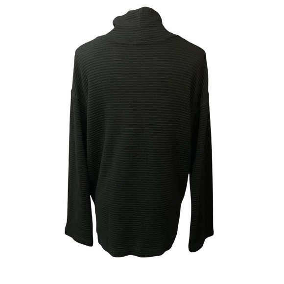 Karen Kane On The Town Black Ribbed Turtleneck Hi-Low Sweater Oversized Size S - Picture 5 of 10